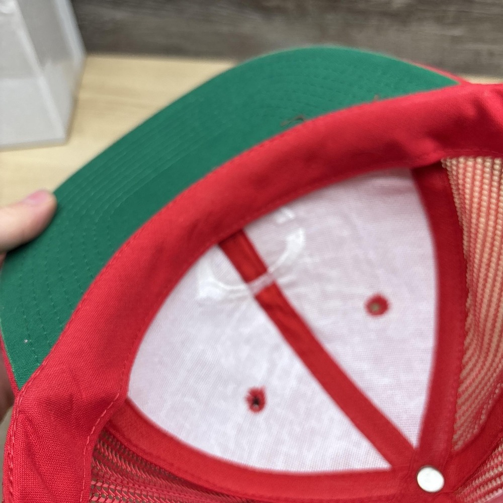Vintage Cincinnati Reds Hat Cap Snap Back Mens Red MLB Baseball Trucker 90s - Picture 7 of 10